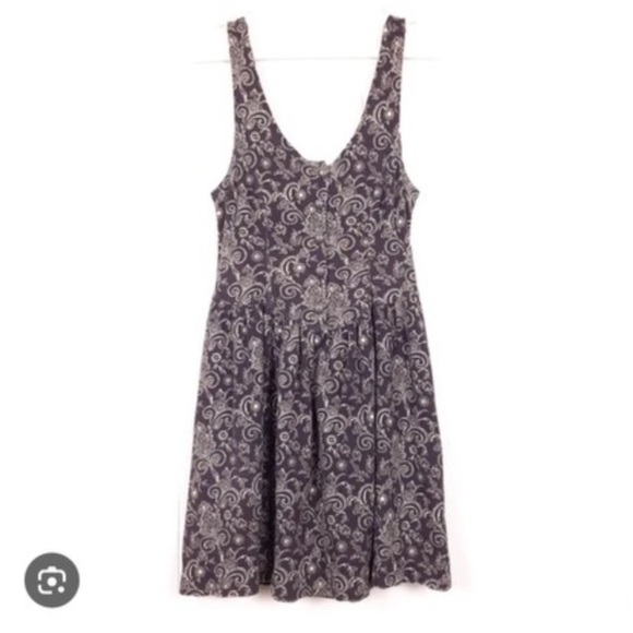 Free People boho floral button front sleeveless a-line mini dress XS - Picture 2 of 10